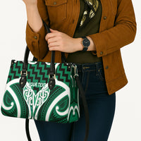 Aotearoa Atua Tangaroa Personalised Leather Bag God Of The Sea Maori Whale Tail Green