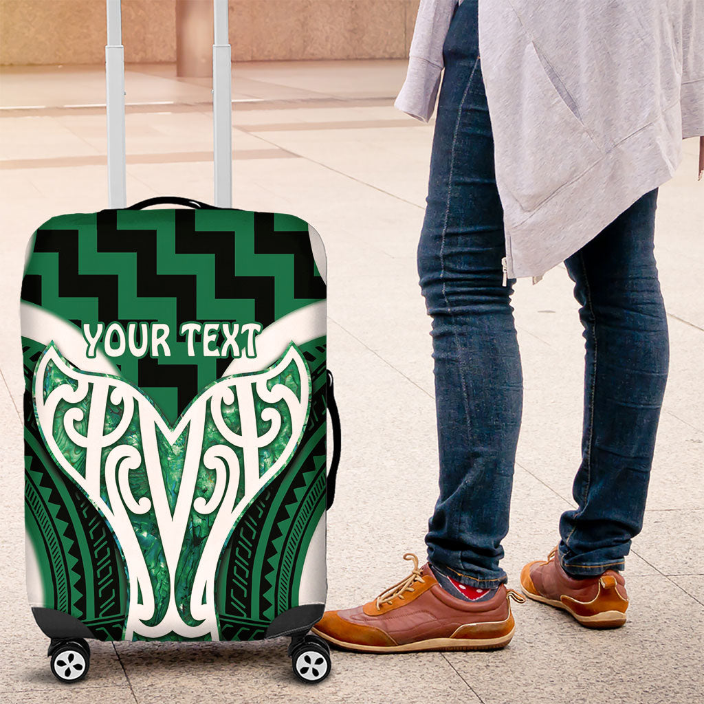 Aotearoa Atua Tangaroa Personalised Luggage Cover God Of The Sea Maori Whale Tail Green