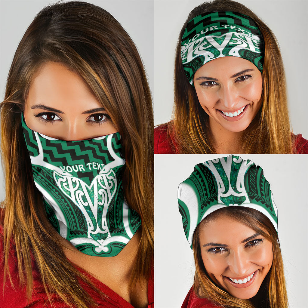 Aotearoa Atua Tangaroa Personalised Neck Gaiter God Of The Sea Maori Whale Tail Green