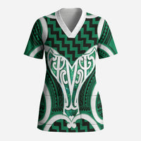 Aotearoa Atua Tangaroa Personalised Scrub Top God Of The Sea Maori Whale Tail Green