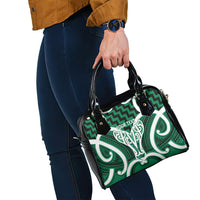 Aotearoa Atua Tangaroa Personalised Shoulder Handbag God Of The Sea Maori Whale Tail Green