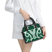 Aotearoa Atua Tangaroa Personalised Shoulder Handbag God Of The Sea Maori Whale Tail Green