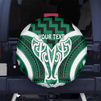 Aotearoa Atua Tangaroa Personalised Spare Tire Cover God Of The Sea Maori Whale Tail Green
