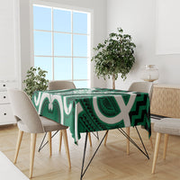 Aotearoa Atua Tangaroa Personalised Tablecloth God Of The Sea Maori Whale Tail Green