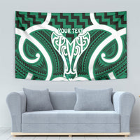 Aotearoa Atua Tangaroa Personalised Tapestry God Of The Sea Maori Whale Tail Green