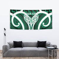 Aotearoa Atua Tangaroa Personalised Tapestry God Of The Sea Maori Whale Tail Green
