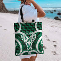 Aotearoa Atua Tangaroa Personalised Tote Bag God Of The Sea Maori Whale Tail Green