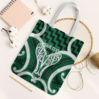 Aotearoa Atua Tangaroa Personalised Tote Bag God Of The Sea Maori Whale Tail Green