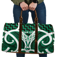 Aotearoa Atua Tangaroa Personalised Travel Bag God Of The Sea Maori Whale Tail Green