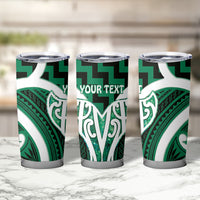 Aotearoa Atua Tangaroa Personalised Tumbler Cup God Of The Sea Maori Whale Tail Green