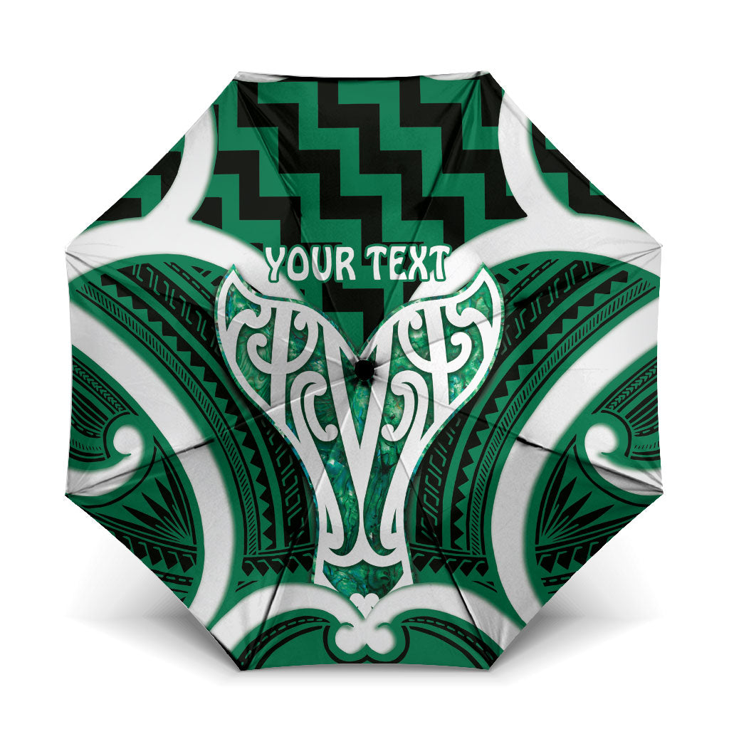 Aotearoa Atua Tangaroa Personalised Umbrella God Of The Sea Maori Whale Tail Green LT14 One Size Folded 11.42 inch Opened Diameter 37.4 inch Green - Polynesian Pride