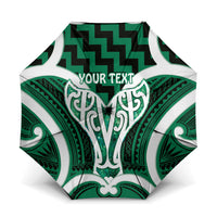 Aotearoa Atua Tangaroa Personalised Umbrella God Of The Sea Maori Whale Tail Green