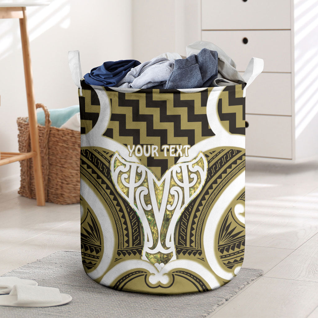 Aotearoa Atua Tangaroa Personalised Laundry Basket God Of The Sea Maori Whale Tail Yellow