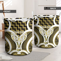 Aotearoa Atua Tangaroa Personalised Laundry Basket God Of The Sea Maori Whale Tail Yellow