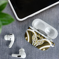 Aotearoa Atua Tangaroa Personalised AirPods Case God Of The Sea Maori Whale Tail Yellow