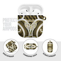 Aotearoa Atua Tangaroa Personalised AirPods Case God Of The Sea Maori Whale Tail Yellow