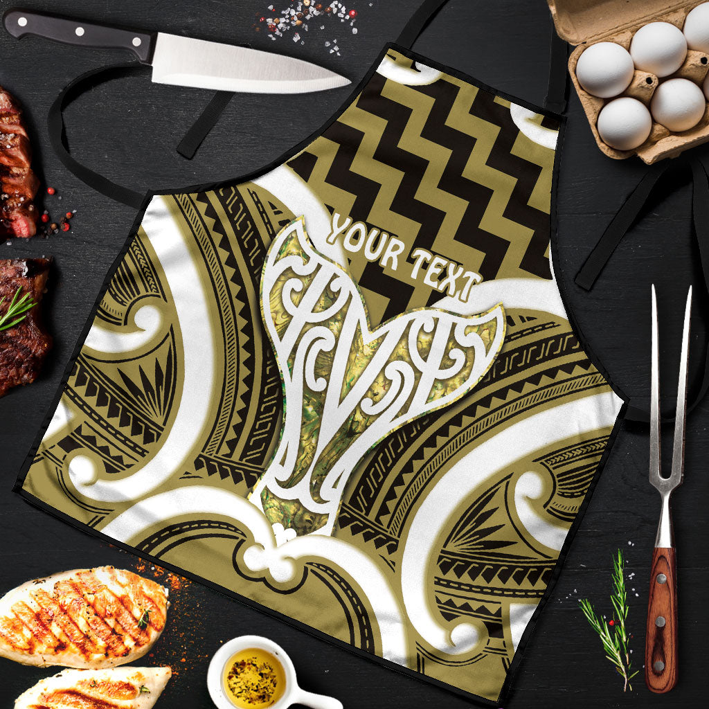Aotearoa Atua Tangaroa Personalised Apron God Of The Sea Maori Whale Tail Yellow