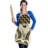 Aotearoa Atua Tangaroa Personalised Apron God Of The Sea Maori Whale Tail Yellow