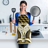 Aotearoa Atua Tangaroa Personalised Apron God Of The Sea Maori Whale Tail Yellow