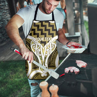 Aotearoa Atua Tangaroa Personalised Apron God Of The Sea Maori Whale Tail Yellow