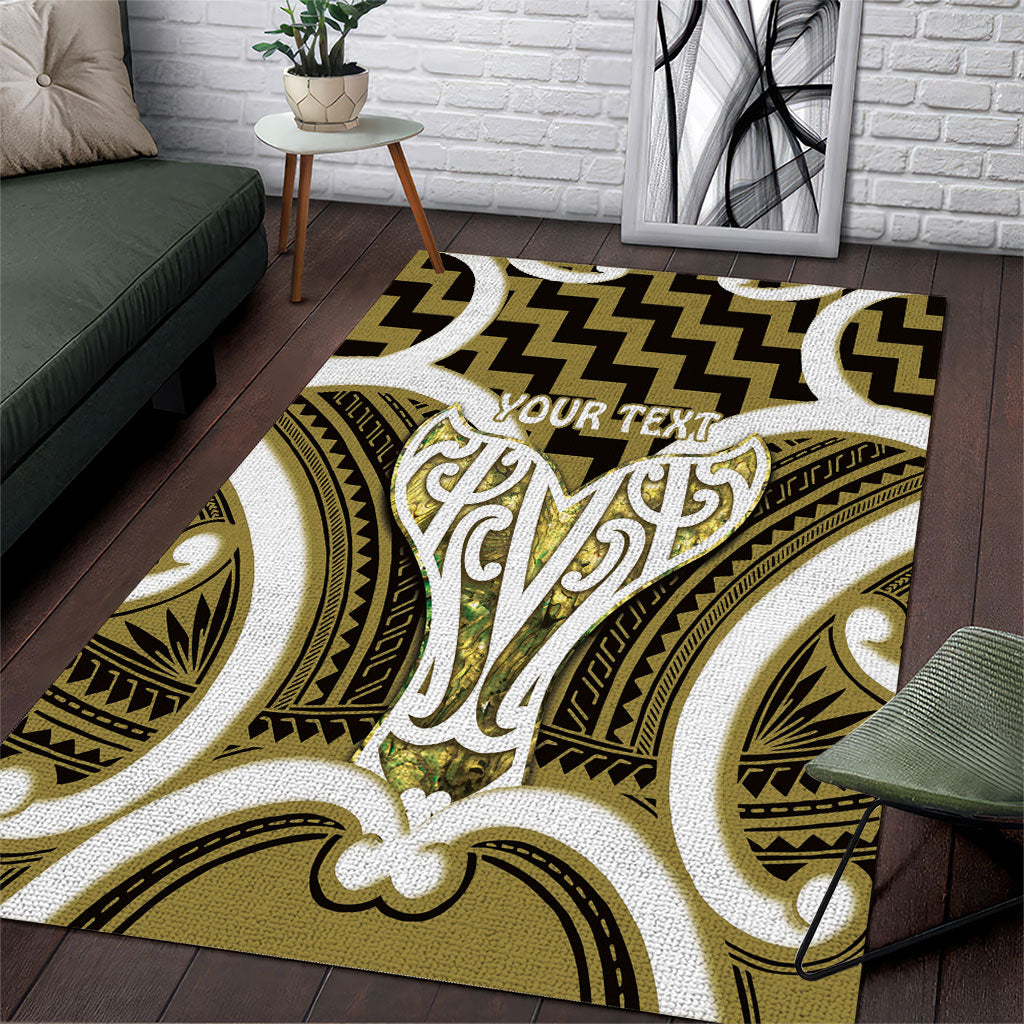 Aotearoa Atua Tangaroa Personalised Area Rug God Of The Sea Maori Whale Tail Yellow
