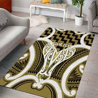 Aotearoa Atua Tangaroa Personalised Area Rug God Of The Sea Maori Whale Tail Yellow