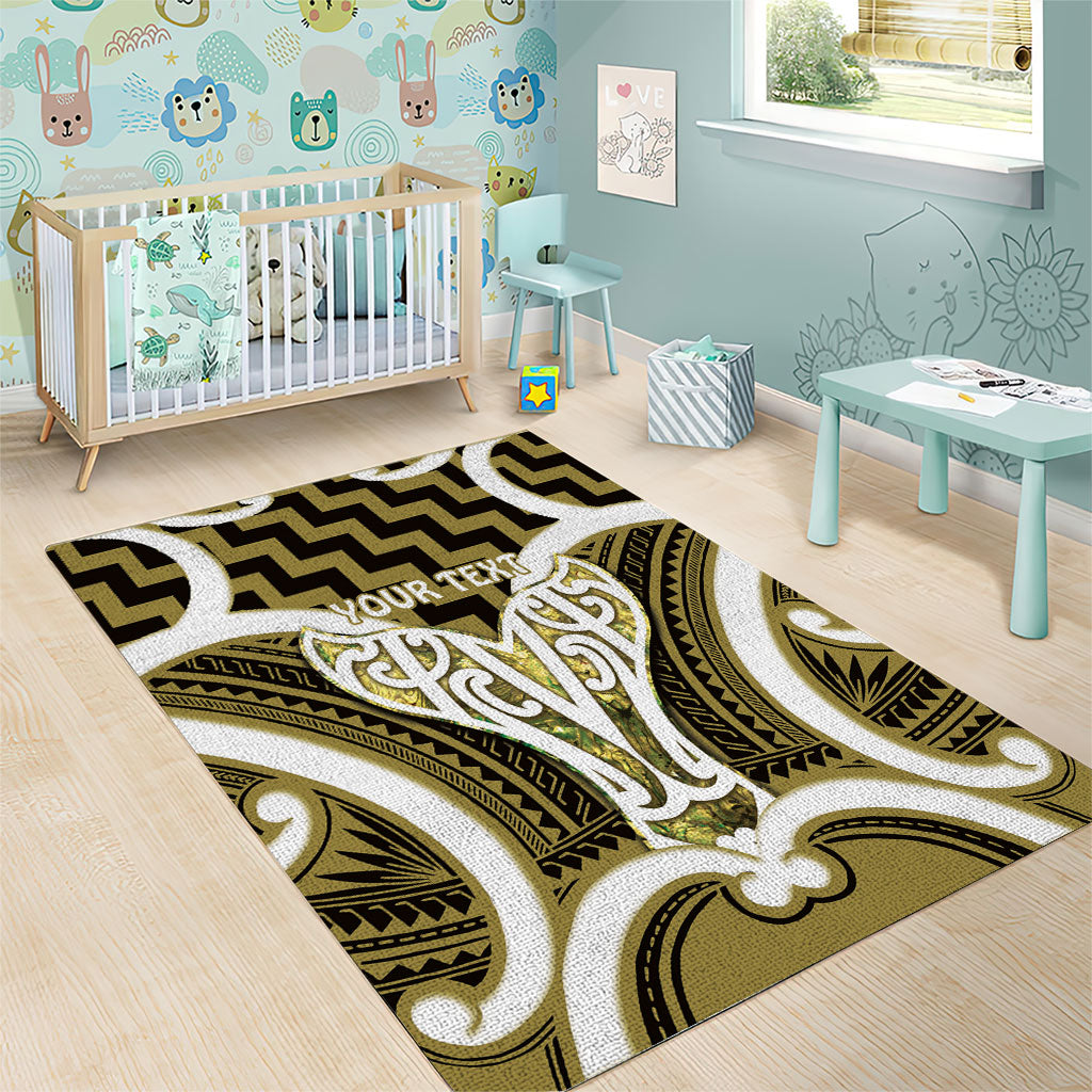 Aotearoa Atua Tangaroa Personalised Area Rug God Of The Sea Maori Whale Tail Yellow