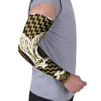Aotearoa Atua Tangaroa Personalised Arm Sleeves God Of The Sea Maori Whale Tail Yellow