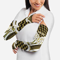 Aotearoa Atua Tangaroa Personalised Arm Sleeves God Of The Sea Maori Whale Tail Yellow