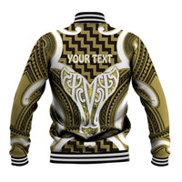 Aotearoa Atua Tangaroa Personalised Baseball Jacket God Of The Sea Maori Whale Tail Yellow