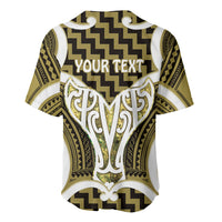 Aotearoa Atua Tangaroa Personalised Baseball Jersey God Of The Sea Maori Whale Tail Yellow
