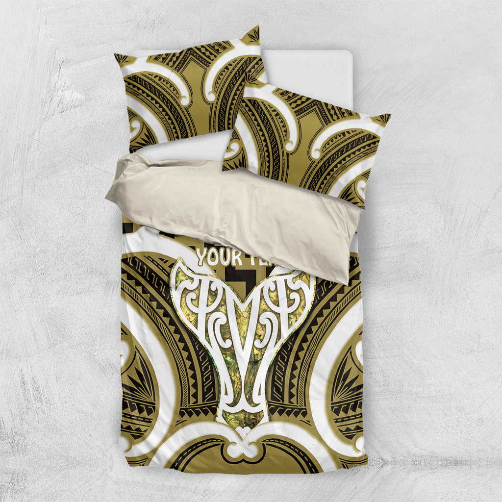 Aotearoa Atua Tangaroa Personalised Bedding Set God Of The Sea Maori Whale Tail Yellow