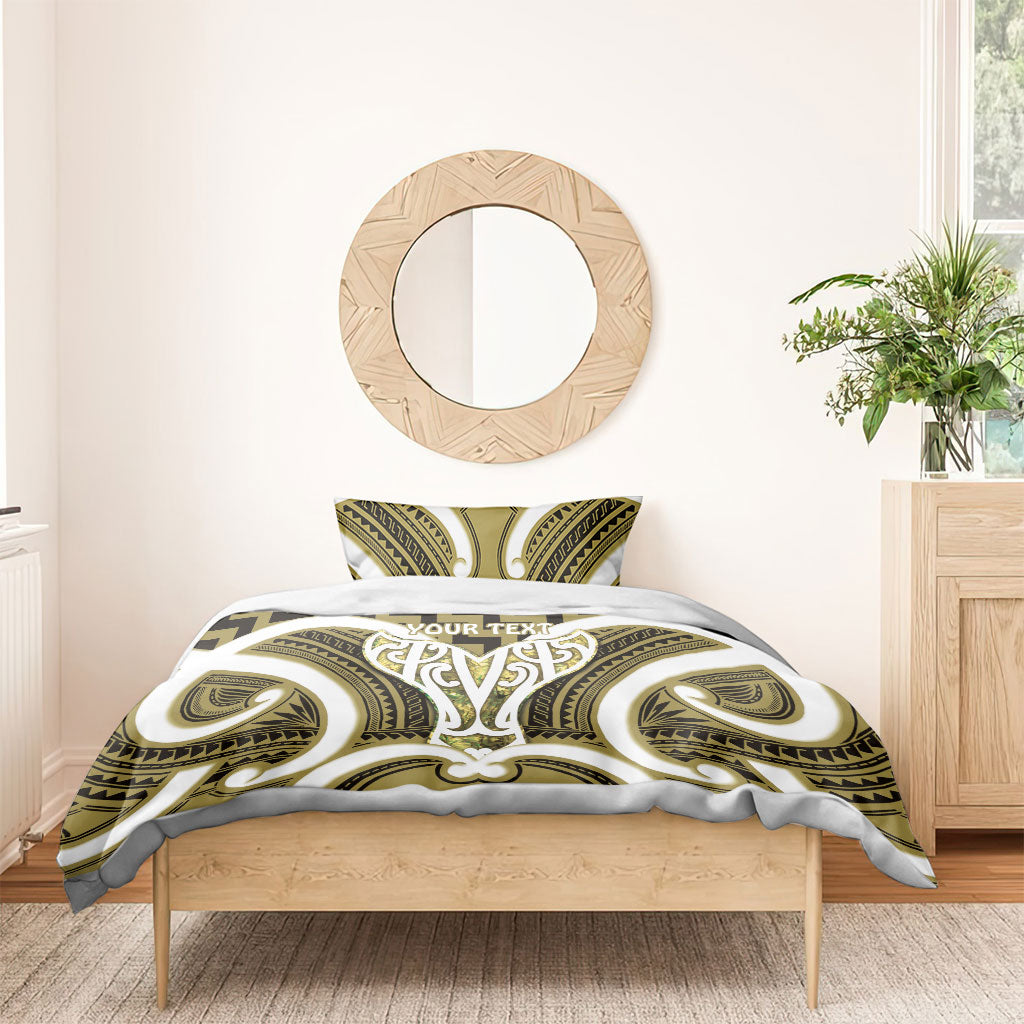 Aotearoa Atua Tangaroa Personalised Bedding Set God Of The Sea Maori Whale Tail Yellow