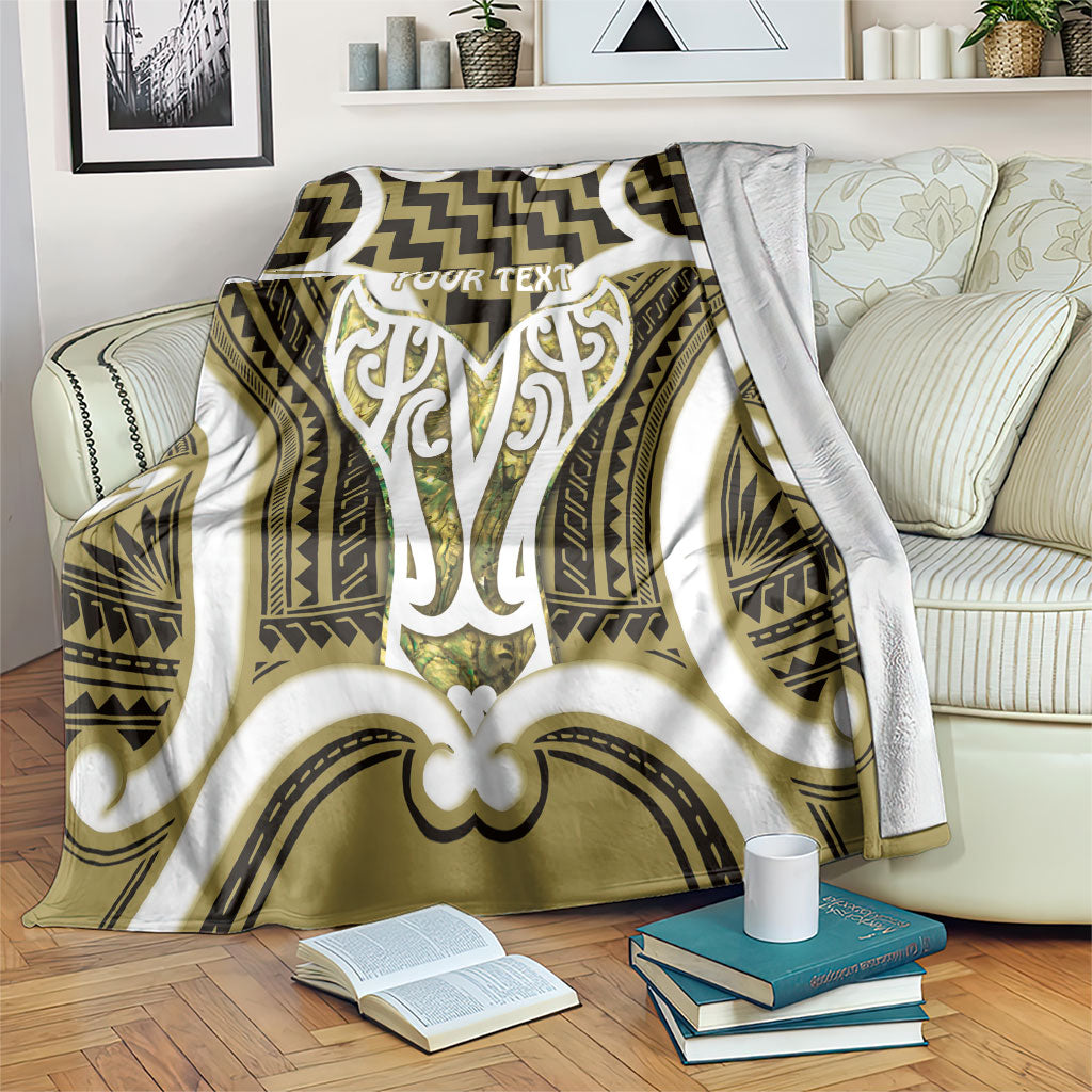 Aotearoa Atua Tangaroa Personalised Blanket God Of The Sea Maori Whale Tail Yellow