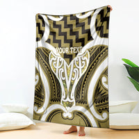 Aotearoa Atua Tangaroa Personalised Blanket God Of The Sea Maori Whale Tail Yellow