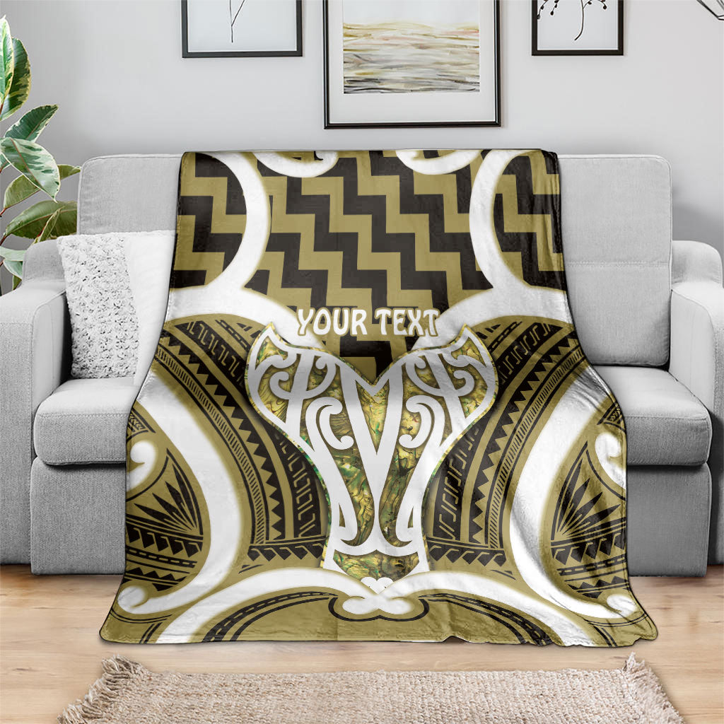 Aotearoa Atua Tangaroa Personalised Blanket God Of The Sea Maori Whale Tail Yellow