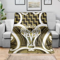 Aotearoa Atua Tangaroa Personalised Blanket God Of The Sea Maori Whale Tail Yellow