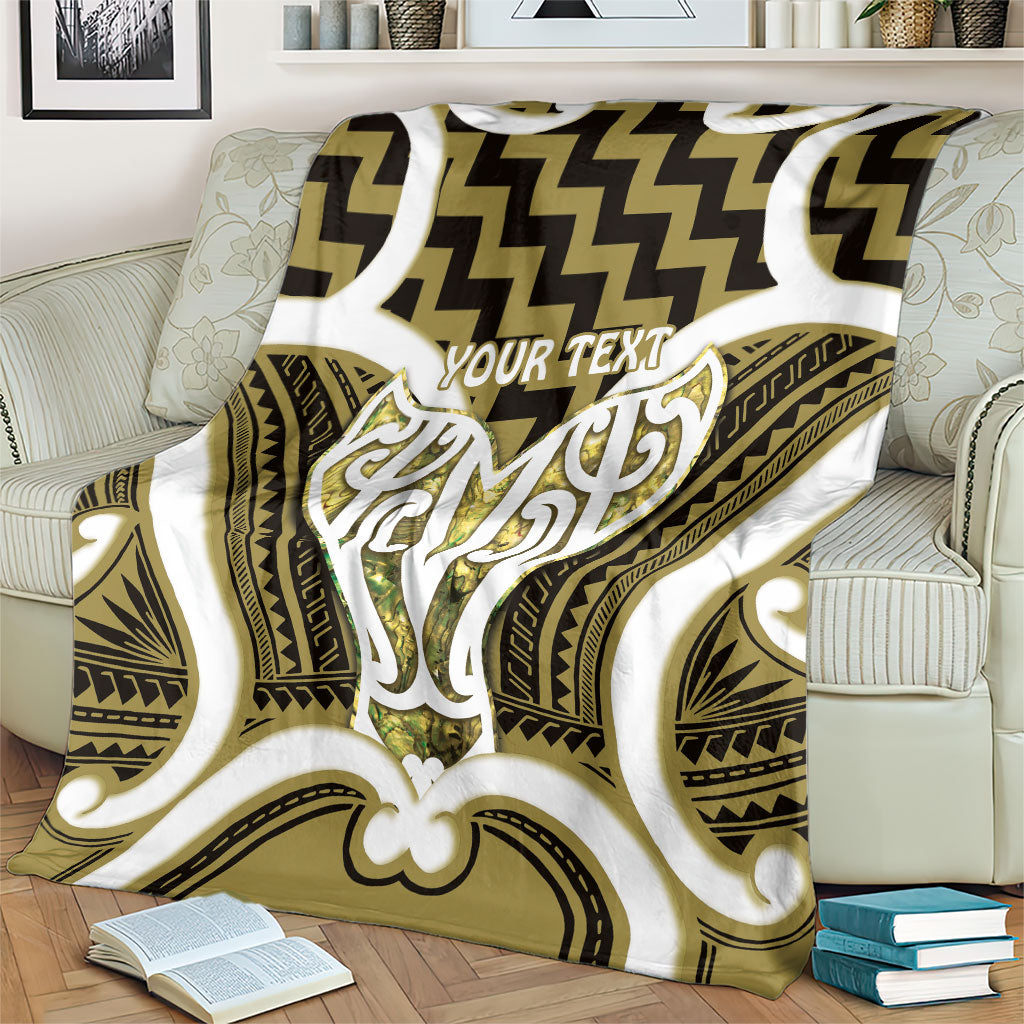 Aotearoa Atua Tangaroa Personalised Blanket God Of The Sea Maori Whale Tail Yellow
