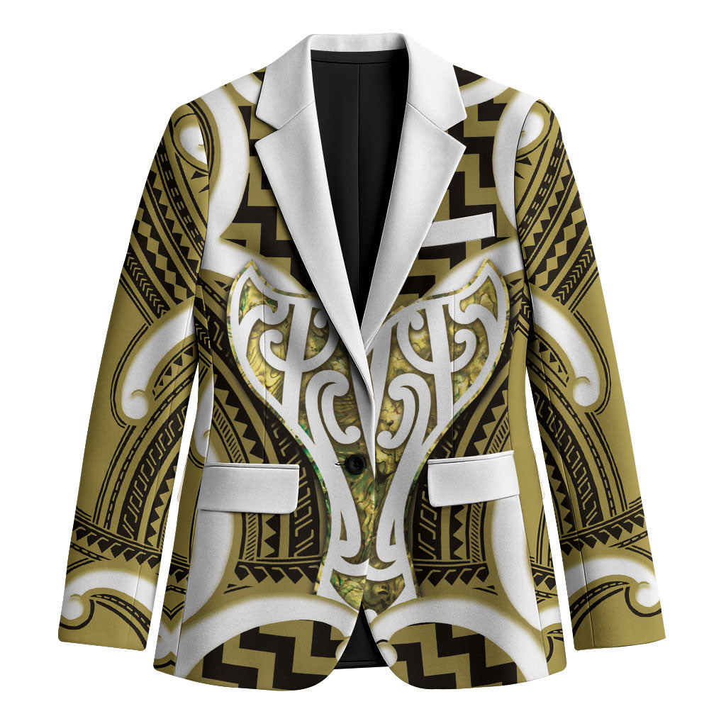 Aotearoa Atua Tangaroa Personalised Blazer God Of The Sea Maori Whale Tail Yellow