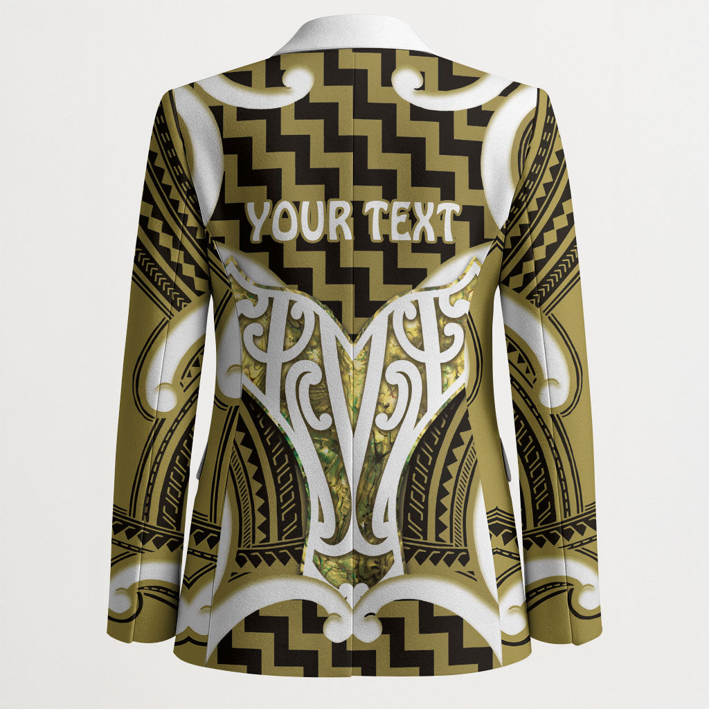 Aotearoa Atua Tangaroa Personalised Blazer God Of The Sea Maori Whale Tail Yellow
