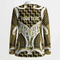 Aotearoa Atua Tangaroa Personalised Blazer God Of The Sea Maori Whale Tail Yellow
