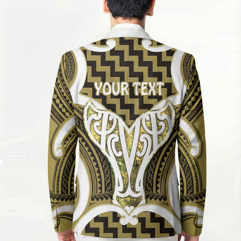 Aotearoa Atua Tangaroa Personalised Blazer God Of The Sea Maori Whale Tail Yellow