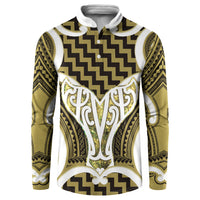 Aotearoa Atua Tangaroa Personalised Button Sweatshirt God Of The Sea Maori Whale Tail Yellow