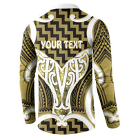 Aotearoa Atua Tangaroa Personalised Button Sweatshirt God Of The Sea Maori Whale Tail Yellow