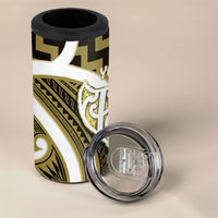 Aotearoa Atua Tangaroa Personalised 4 in 1 Can Cooler Tumbler God Of The Sea Maori Whale Tail Yellow