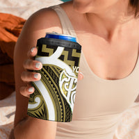 Aotearoa Atua Tangaroa Personalised 4 in 1 Can Cooler Tumbler God Of The Sea Maori Whale Tail Yellow