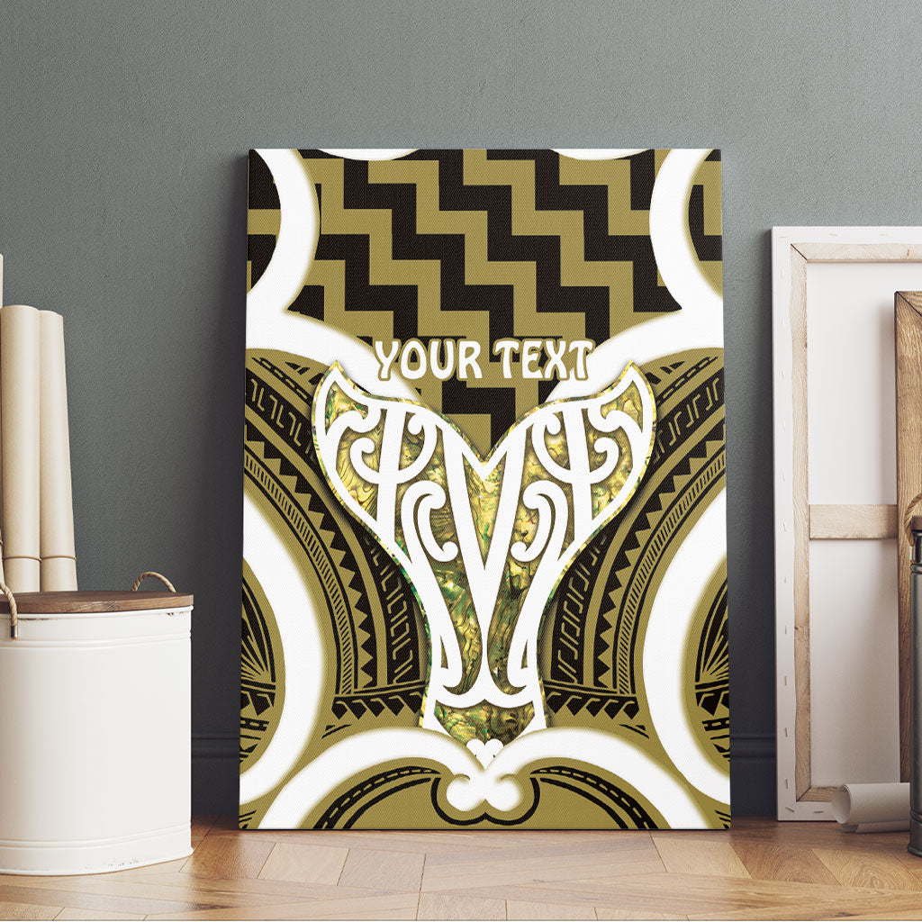 Aotearoa Atua Tangaroa Personalised Canvas Wall Art God Of The Sea Maori Whale Tail Yellow