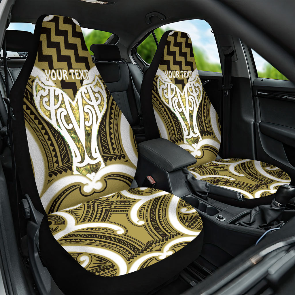 Aotearoa Atua Tangaroa Personalised Car Seat Cover God Of The Sea Maori Whale Tail Yellow
