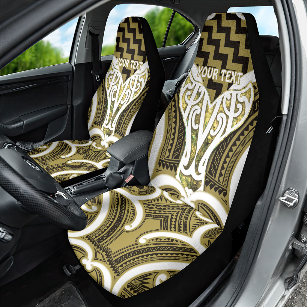 Aotearoa Atua Tangaroa Personalised Car Seat Cover God Of The Sea Maori Whale Tail Yellow