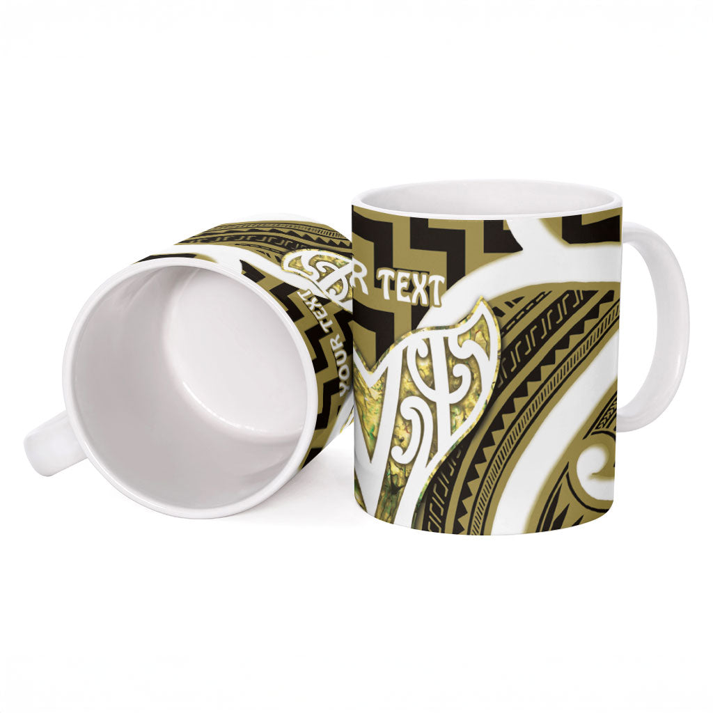 Aotearoa Atua Tangaroa Personalised Ceramic Mug God Of The Sea Maori Whale Tail Yellow